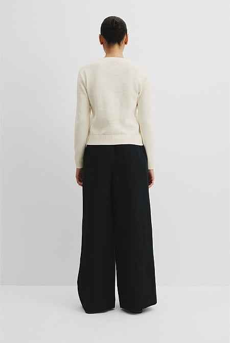 Organically Grown Cotton Linen Blend Knit Cardigan