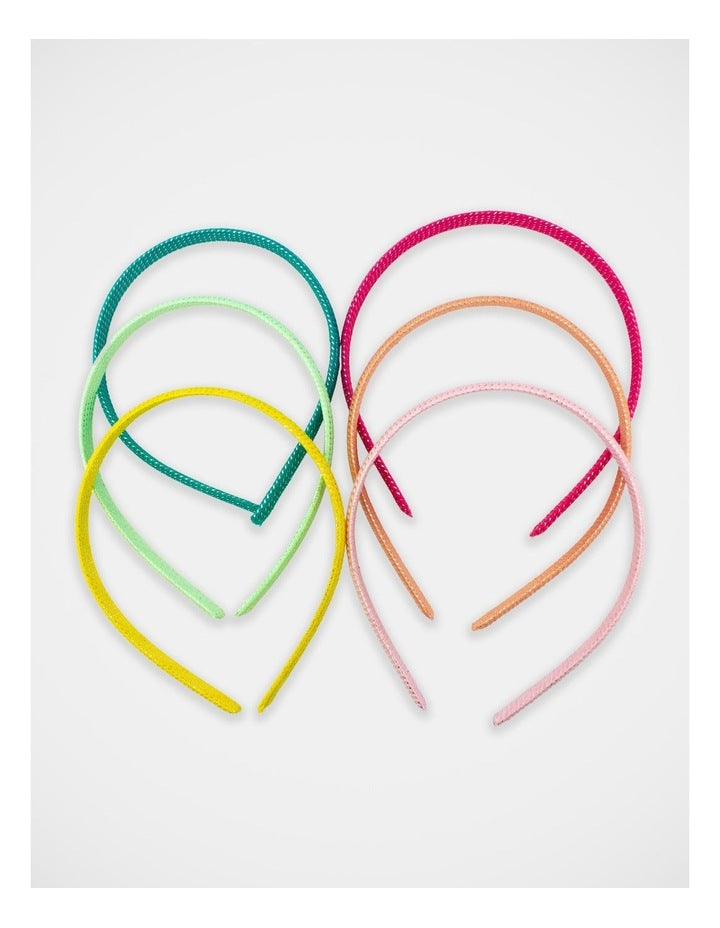 Rainbow Alicebands Pack of 6 in Multi
