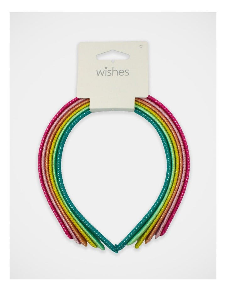Rainbow Alicebands Pack of 6 in Multi