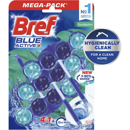 Bref Blue Active Eucalyptus Toilet Cleaner Block 50g x 3 pack