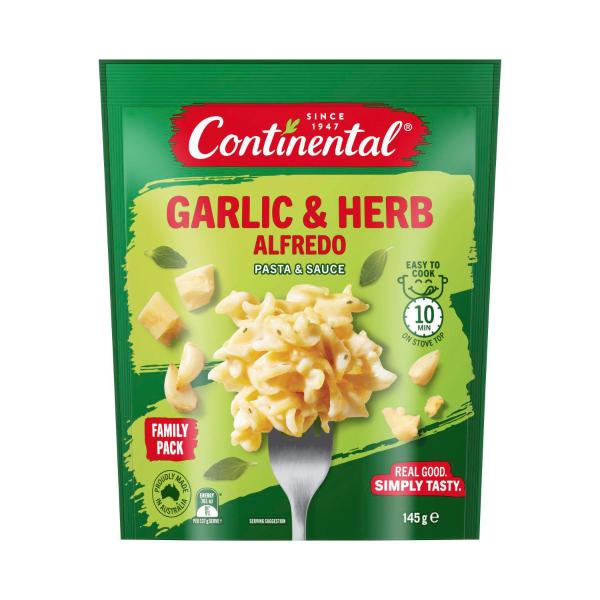 CONTINENTAL PASTA & SAUCE FAMILY ALFREDO GARLIC HERB