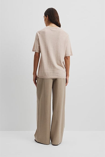 Organically Grown Cotton Blend Cashmere Blend T-Shirt