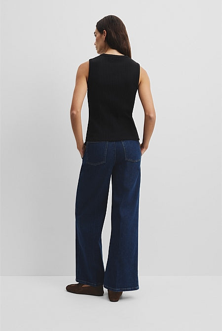 Australian Cotton Blend Fitted Rib Tank