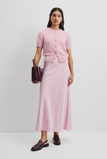 Button Fluffy Knit T-Shirt