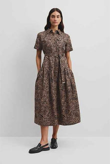 Print Flared Shirt Dress