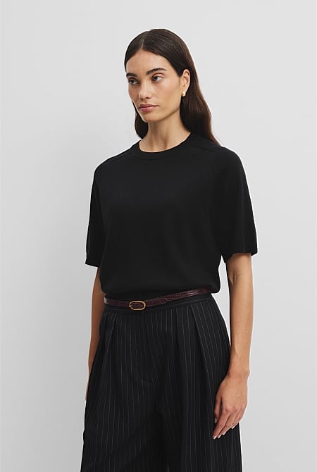 Organically Grown Cotton Blend Cashmere Blend T-Shirt
