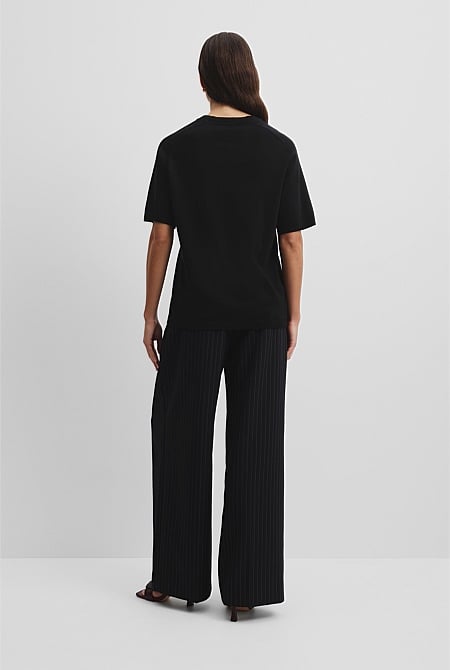 Organically Grown Cotton Blend Cashmere Blend T-Shirt