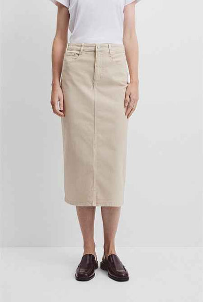 Recycled Cotton Denim Midi Skirt