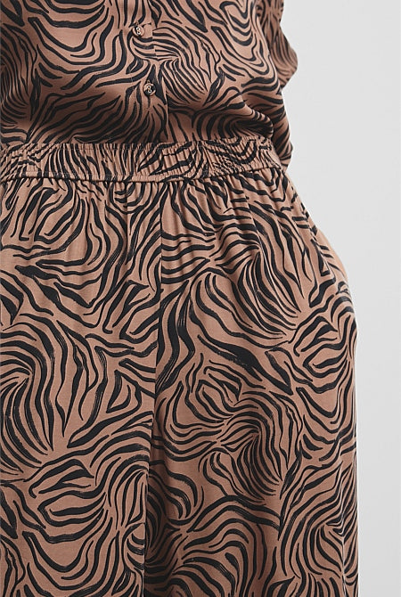 Print Pull On Cupro Pant
