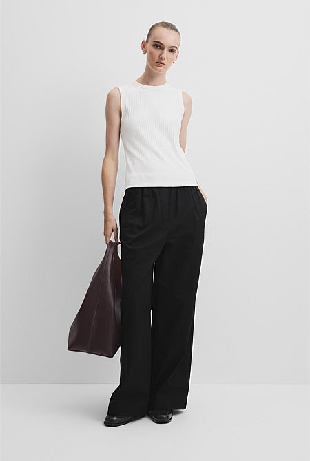 Australian Cotton Blend Fitted Rib Tank