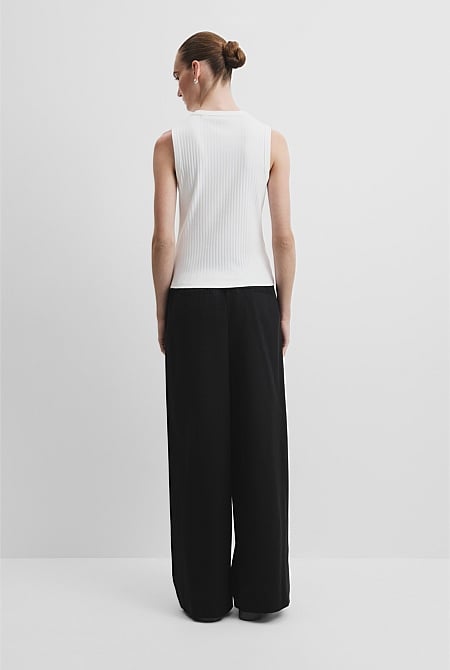 Australian Cotton Blend Fitted Rib Tank