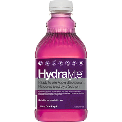 Hydralyte Ready To Drink Electrolyte Solution Apple Blackcurrant 1l
