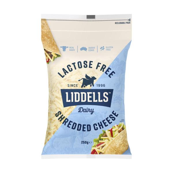 LIDDELLS LACTOSE FREE SHREDDED CHEESE 250G