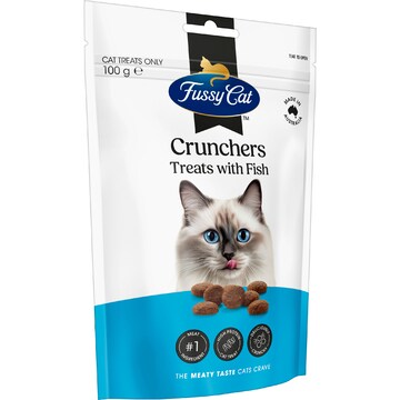 Fussy Cat Grain Free Crunchers Adult Cat Treats With Fish 100g