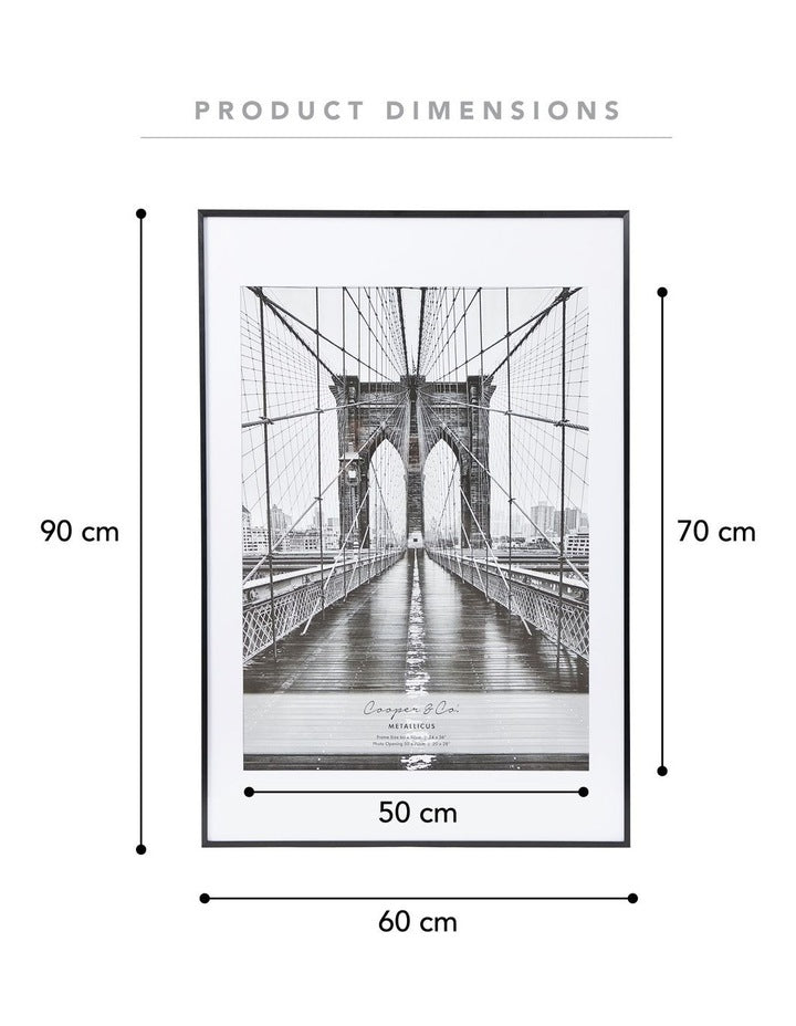 Premium Metallicus Photo Frame 60x90cm Matt to 50x70cm in Black
