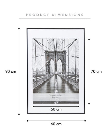 Premium Metallicus Photo Frame 60x90cm Matt to 50x70cm in Black