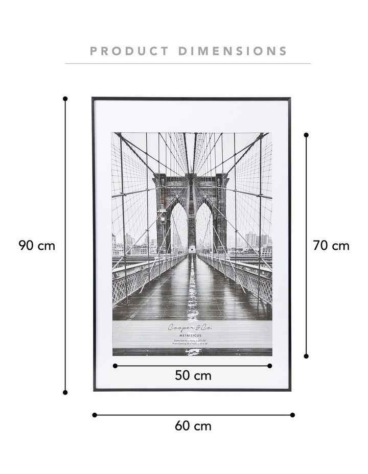 Premium Metallicus Photo Frame 60x90cm Matt to 50x70cm in Black