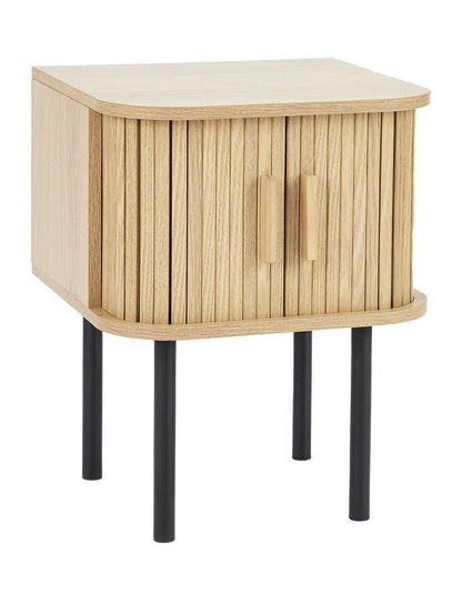 Haven Sliding Door Bedside Table 40cm in Natural