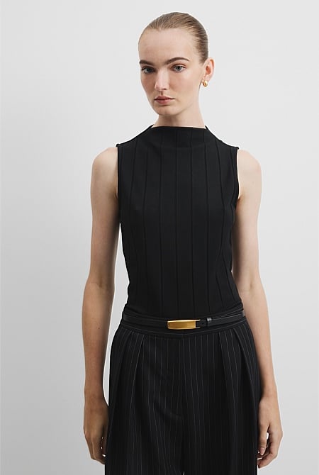 Mock Neck Rib Tank