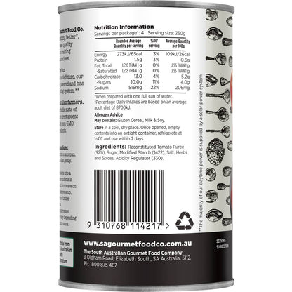 South Australian Gourmet Food Company Company Condensed Tomato Soup 500g