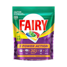 FAIRY 5 POWER ACTION LEMON DISHWASHING TABLETS 34 PACK