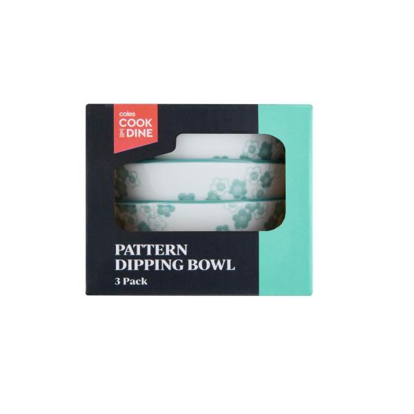 COOK & DINE PATTERN DIPPING BOWLS 3PK