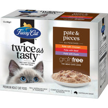 Fussy Cat Grain Free Adult Wet Cat Food Pate & Pieces 80g x12 Pack