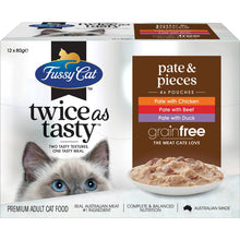 Fussy Cat Grain Free Adult Wet Cat Food Pate & Pieces 80g x12 Pack