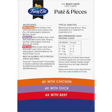 Fussy Cat Grain Free Adult Wet Cat Food Pate & Pieces 80g x 12 pack