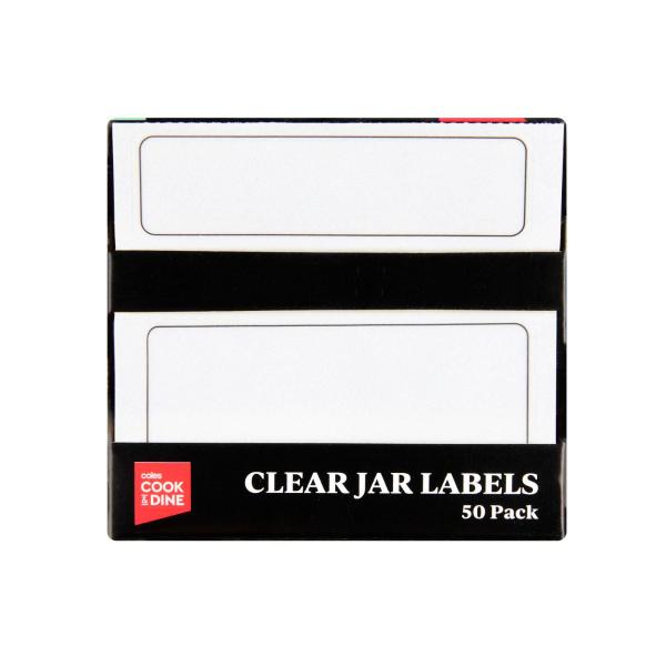 COOK & DINE GLASS JAR CLEAR LABELS MULTIPACK 50PC