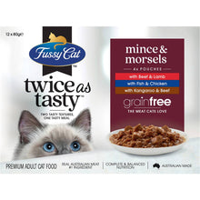 Fussy Cat Grain Free Adult Wet Cat Food Mince & Morsels 80g x12 Pack
