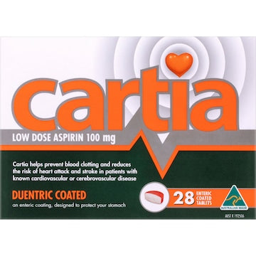 Cartia Low Dose Aspirin 100mg Tablets 28 pack