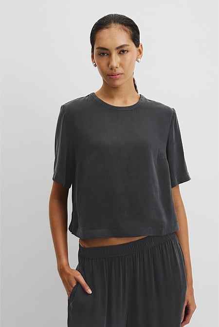 Short Sleeve Cupro Woven T-Shirt