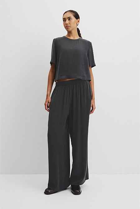 Short Sleeve Cupro Woven T-Shirt