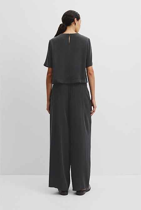 Short Sleeve Cupro Woven T-Shirt