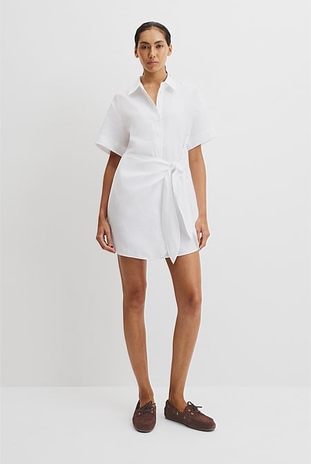Organically Grown Linen Mini Linen Shirt Dress
