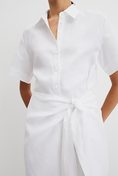 Organically Grown Linen Mini Linen Shirt Dress