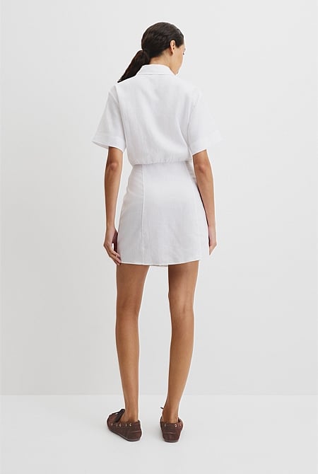 Organically Grown Linen Mini Linen Shirt Dress