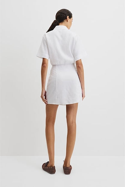 Organically Grown Linen Mini Linen Shirt Dress