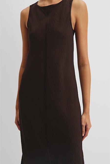 Boat Neck Bias Dress
