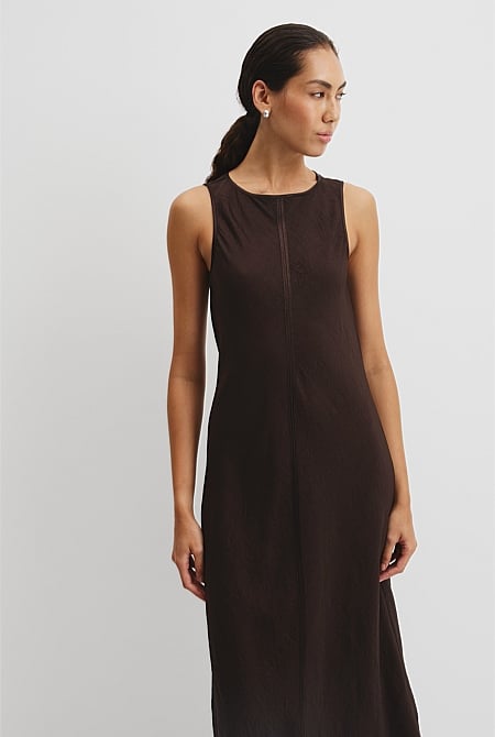 Boat Neck Bias Dress
