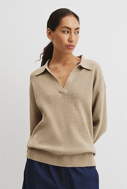 Cotton Linen Long Sleeve Knit