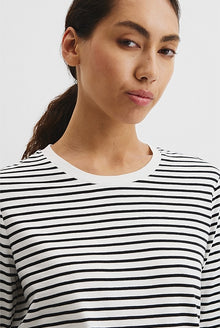 Australian Good Earth Cotton Stripe Textured Slub Long Sleeve T-Shirt