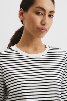 Australian Good Earth Cotton Stripe Textured Slub Long Sleeve T-Shirt