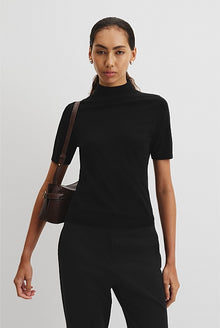 Short Sleeve Wool Silk Knit
