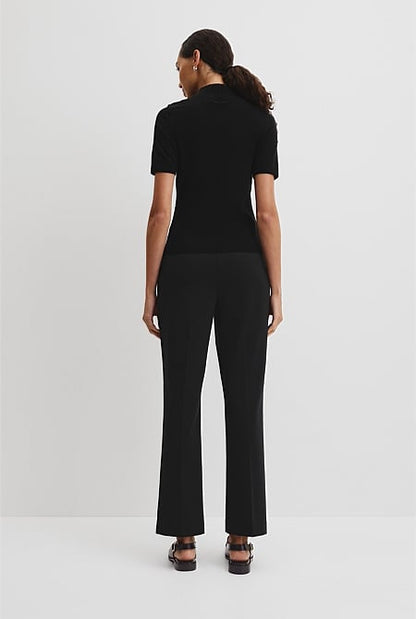 Short Sleeve Wool Silk Knit