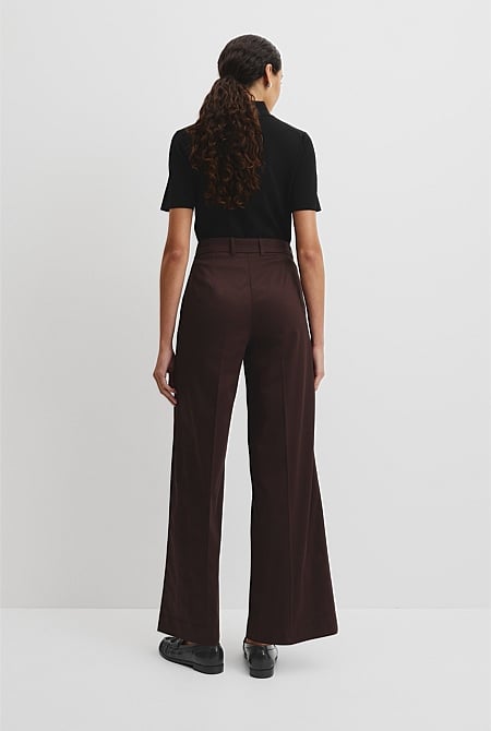 Cotton Sateen Wide Pant