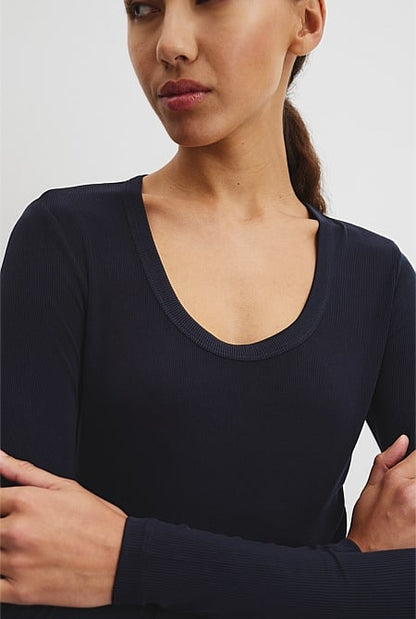 Cupro Rib Top
