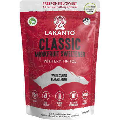 Lakanto Monkfruit Classic Sweetener Replaces White Sugar 500g