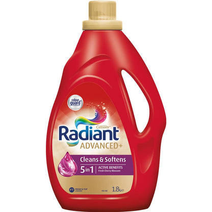 Radiant Advanced+ Cleans & Softens 5- In-1 Laundry Liquid Detergent 1.8l